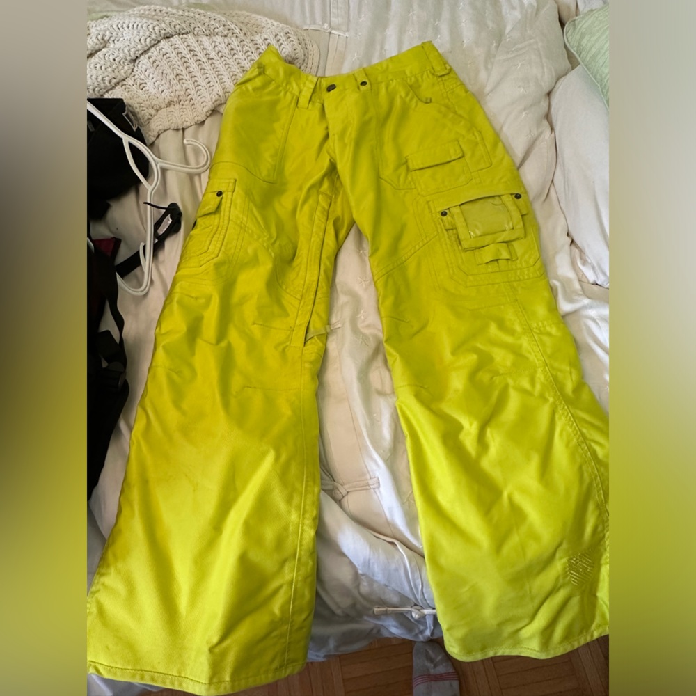 Burton neon snowboard pants for women